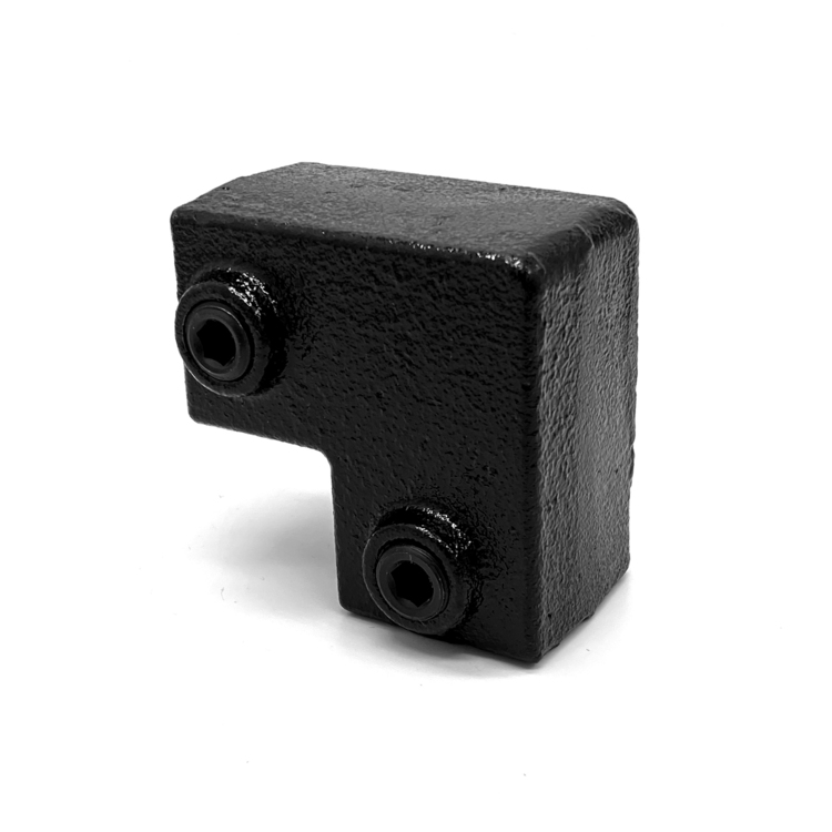 Eckstück 90°, rechtwinklig, für quadratische Rohre, schwarz - 25 mm