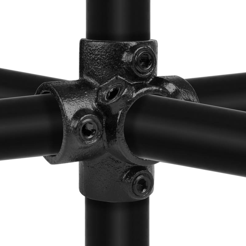 Kreuzstück für Stützrohr, schwarz 48,3 mm (1½”)