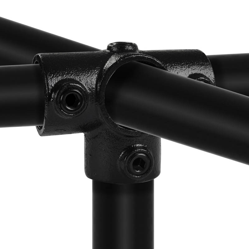 T-Stück für Stützrohr, schwarz  48,3 mm (1½”)