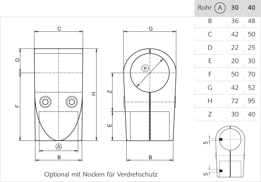 T-Verbinder Aluminium 40mm