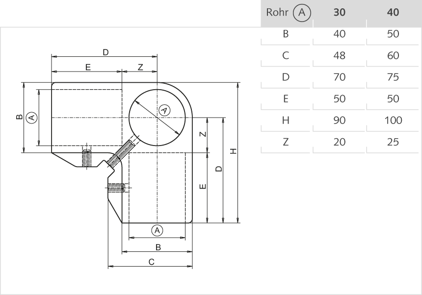 Winkelverbinder Aluminium 40mm