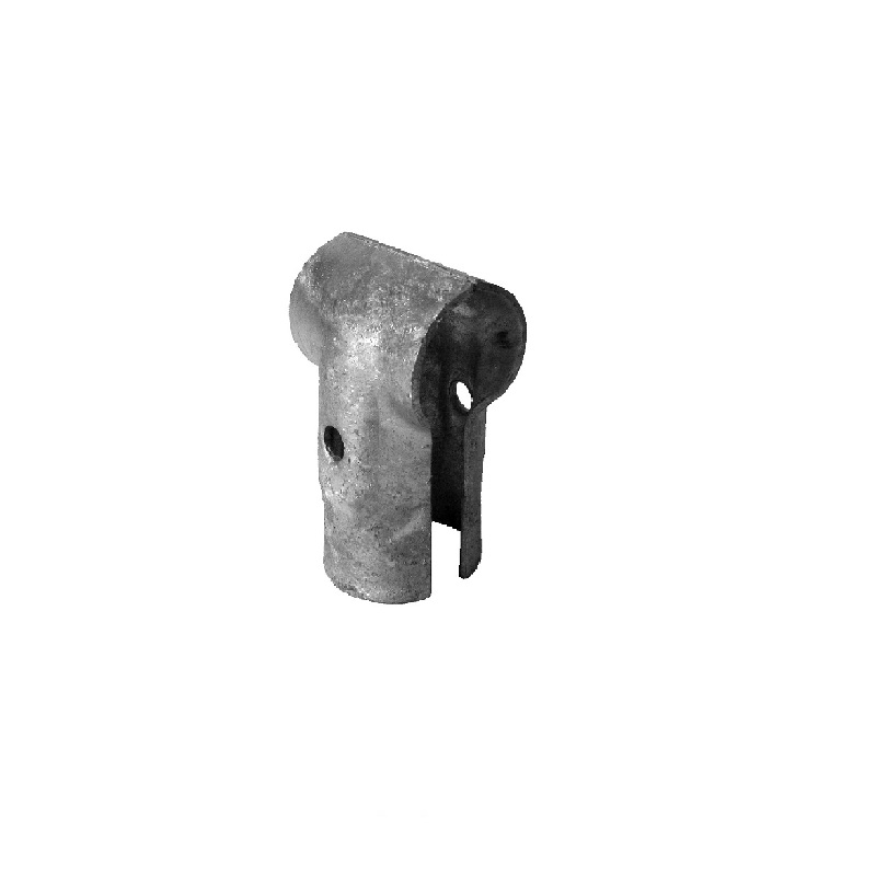 T-Schelle geteilt 90° 2" x 2" (60,3mm x 60,3mm), feuerverzinkt, Schraube 1x M12x90