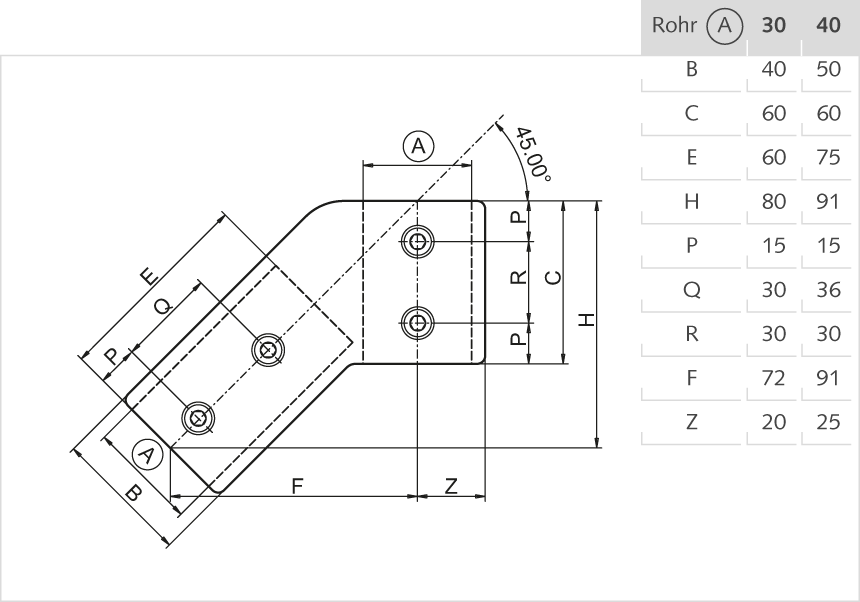 Rohr-Verbinder Aluminium 30mm