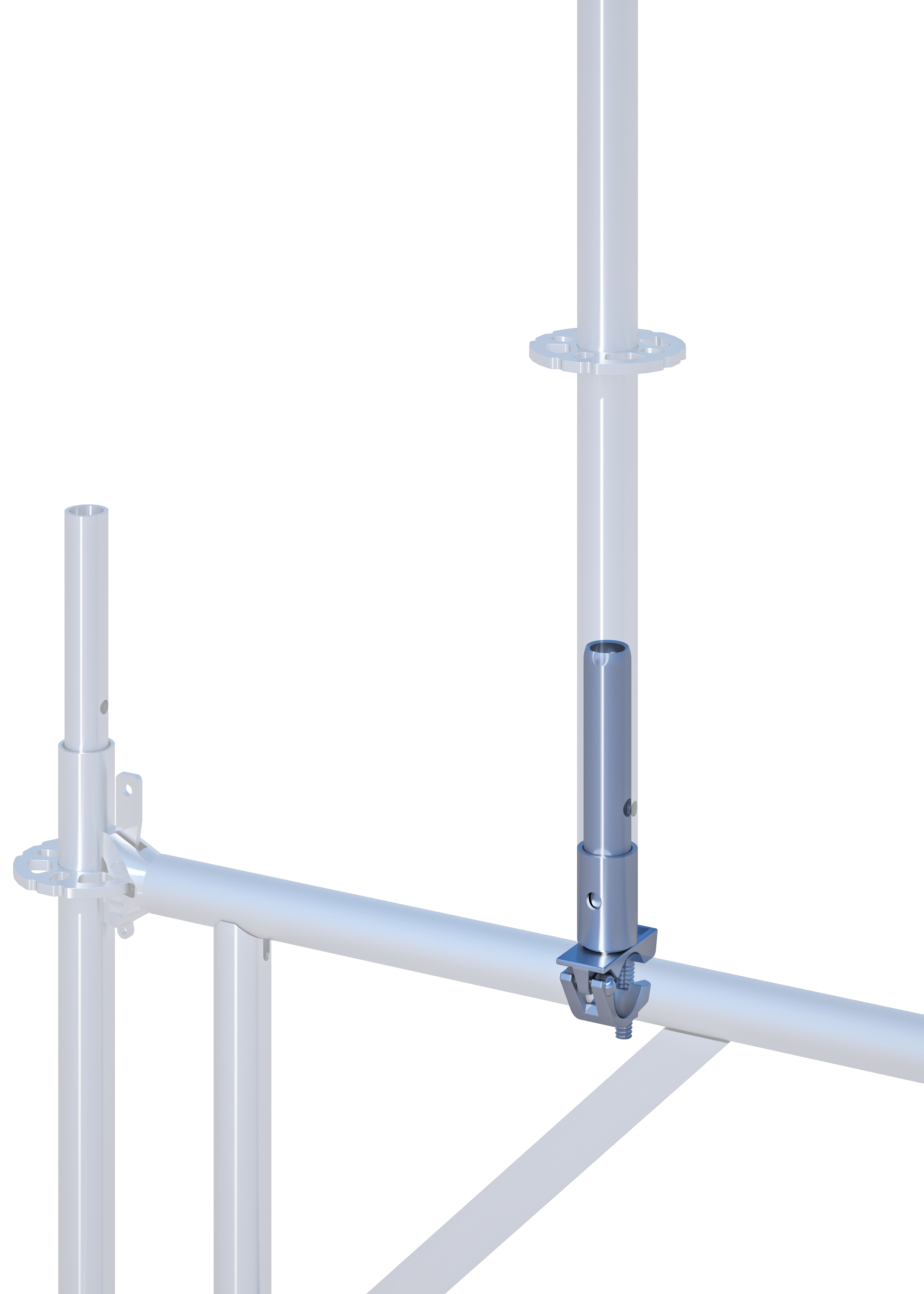 Rohrverbinder mit Halbkupplung, 48.3 mm, SW 22mm