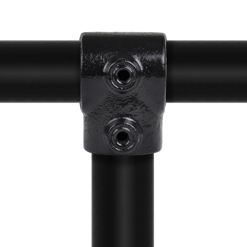 T-Stück, kurz, schwarz 48,3 mm (1½”)