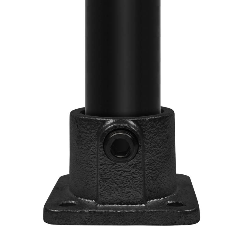 Fussplatte, eckig, durchgehend, schwarz 48,3 mm (1½”)