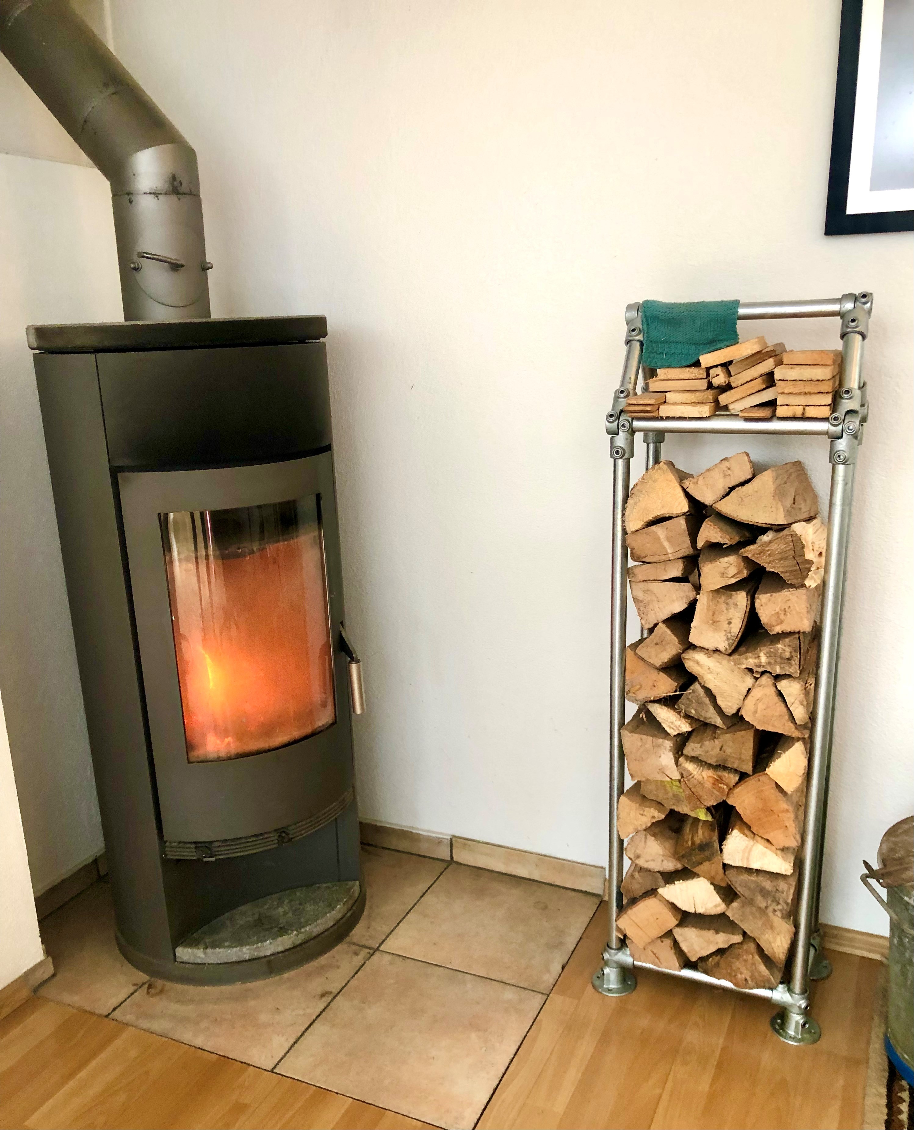 Feuerholzständer "Silver Wood", 26.9mm (3/4"); H: 1220mm, B: 400mm, T: 270mm
