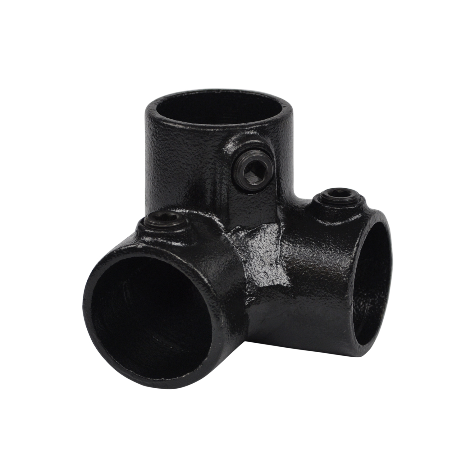 Dreiweg-Eckstück, 90°, schwarz 48,3 mm (1½”)