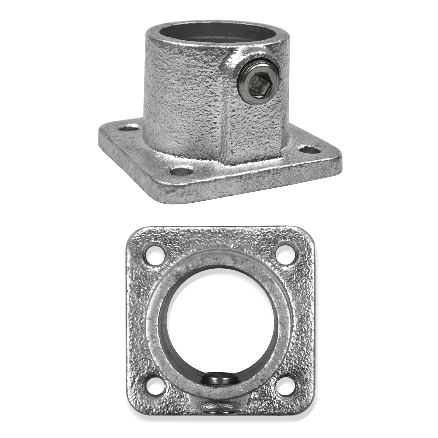 Fussplatte, eckig, durchgehend  26,9 mm (¾”)