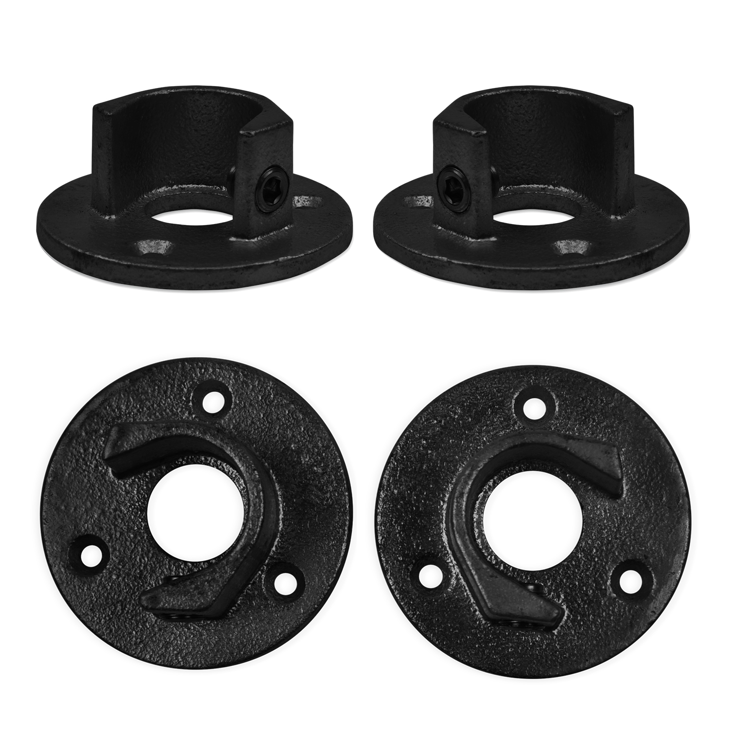 Fussplatte, rund, schwarz (SET) 33,7 mm (1”) 