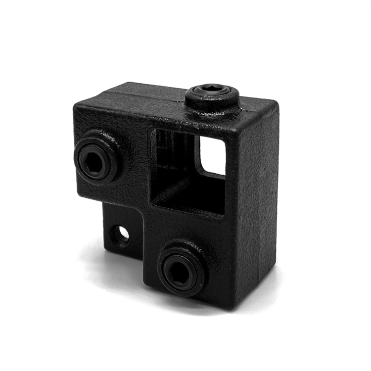 Eckstück durchlaufender Ständer für quadratische Rohre, schwarz - 25 mm Kopie