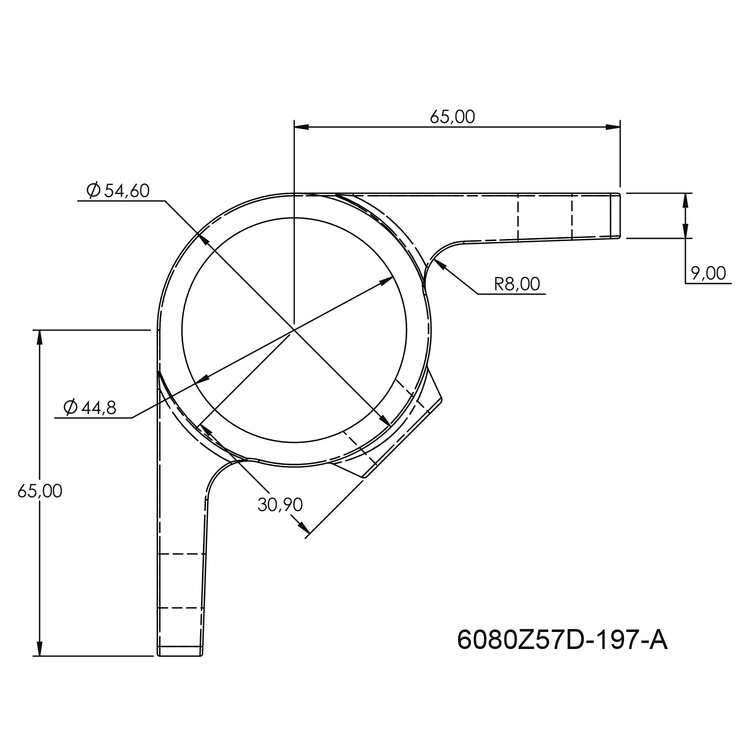Ösenteil mit Doppellasche 90°, schwarz 42.4 mm (¾”)